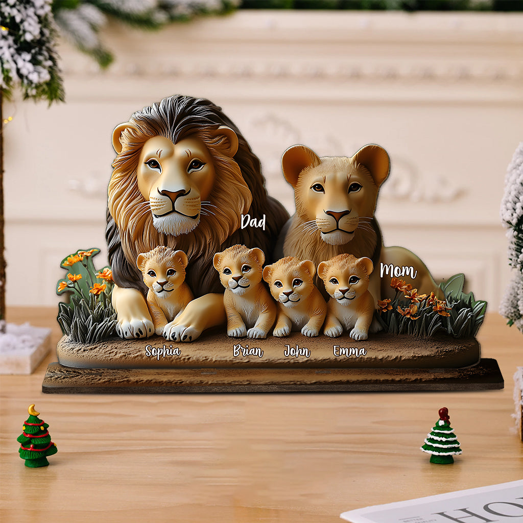 Lion Family - Personalized Family 1 Layered Big Freestanding