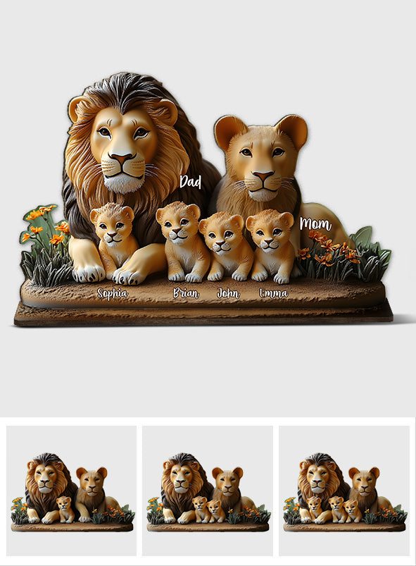 Lion Family - Personalized Family 1 Layered Big Freestanding