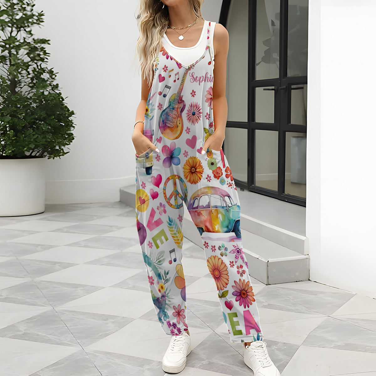 Hippie Soul - Personalized Hippie Loose-Fit Overalls/ Rompers