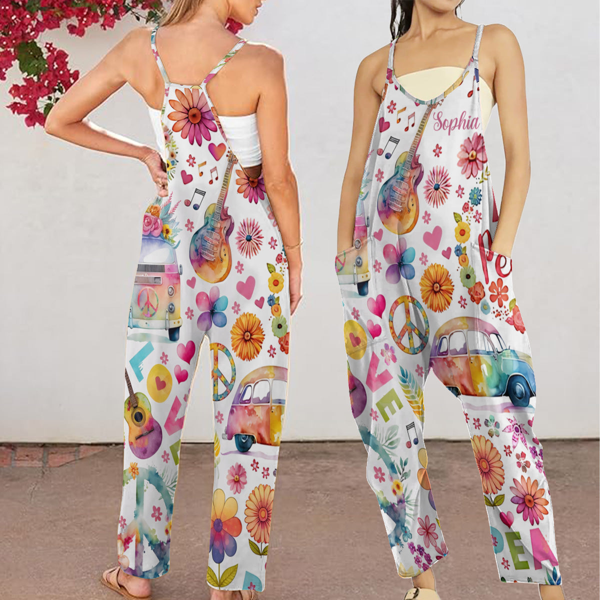 Hippie Soul - Personalized Hippie Loose-Fit Overalls/ Rompers