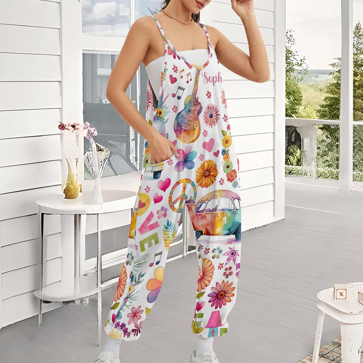 Hippie Soul - Personalized Hippie Loose-Fit Overalls/ Rompers