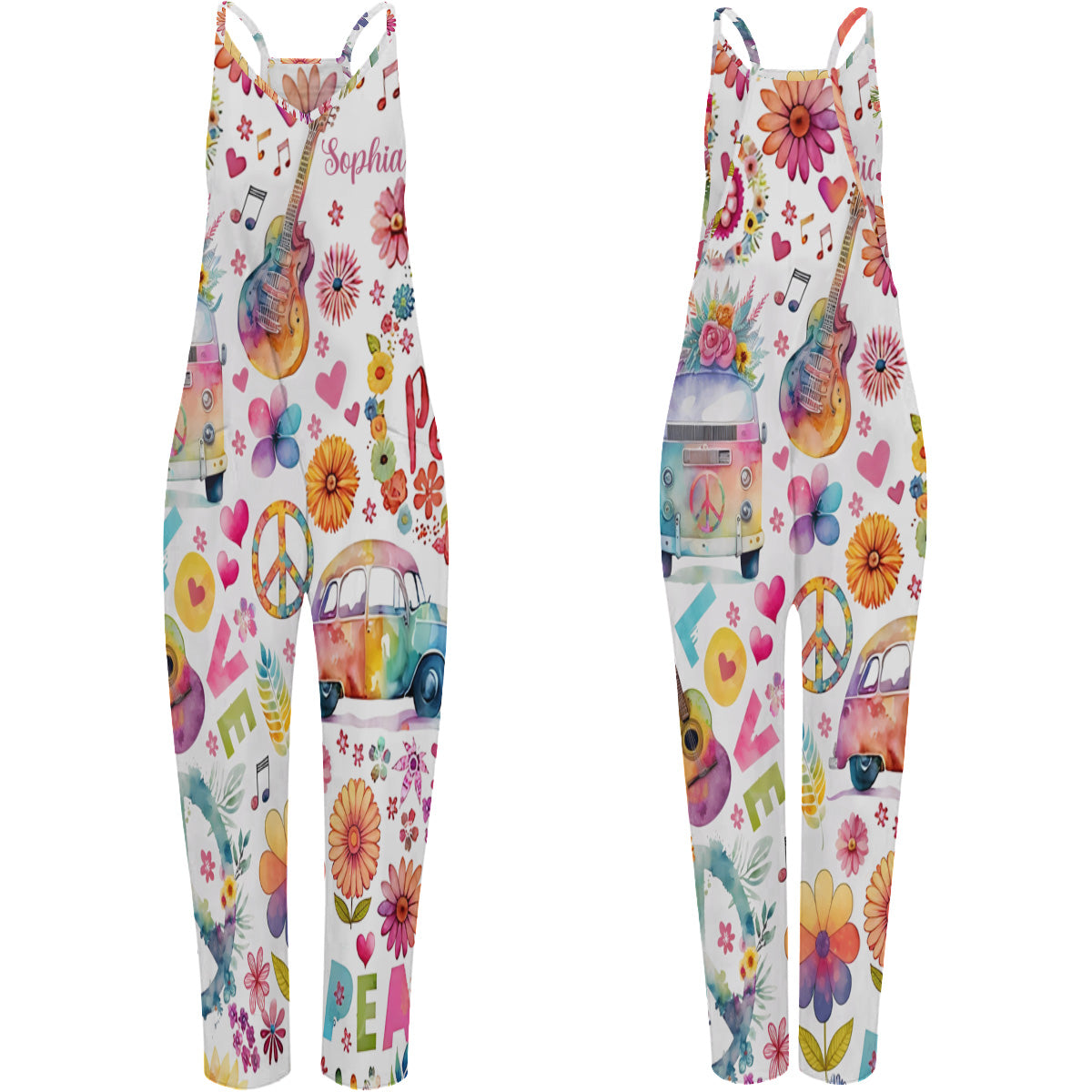 Hippie Soul - Personalized Hippie Loose-Fit Overalls/ Rompers