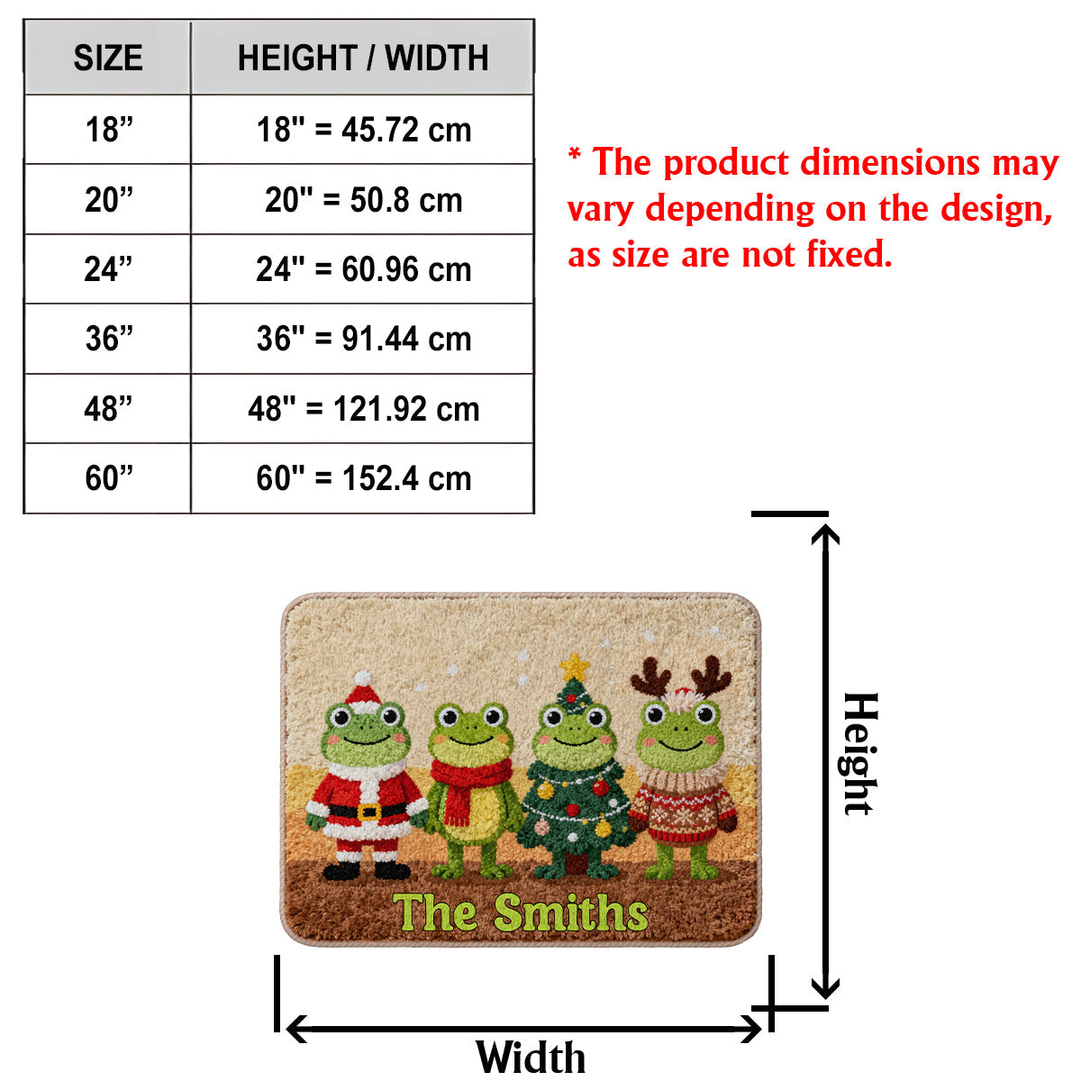 Love Frog - Personalized Frog Non-Slip Tufted Rug