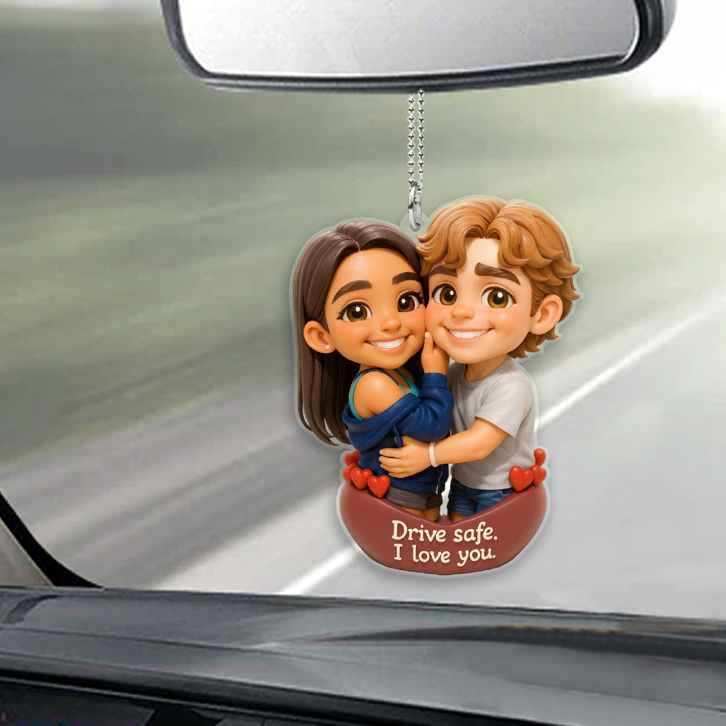 Drive Safe - Personalized Couple Transparent Car Ornament