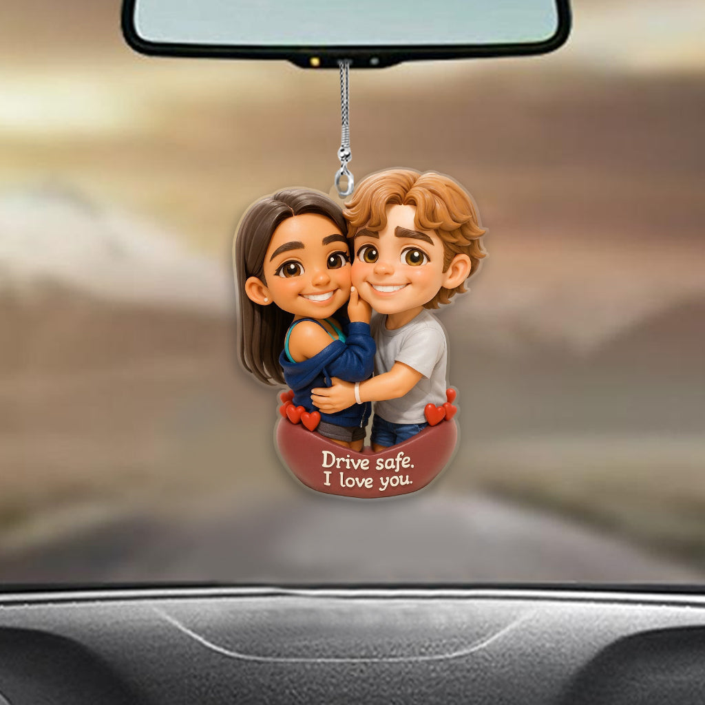Drive Safe - Personalized Couple Transparent Car Ornament