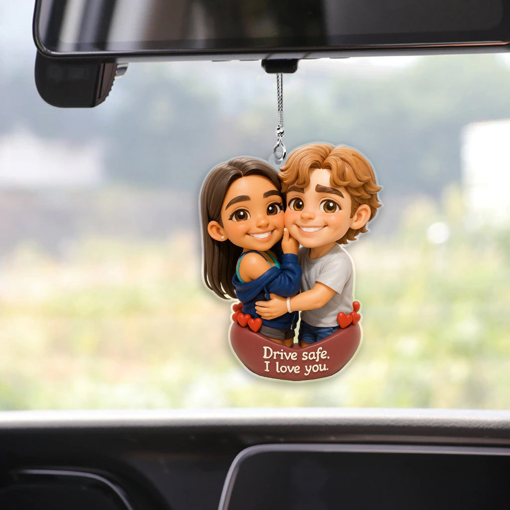 Drive Safe - Personalized Couple Transparent Car Ornament
