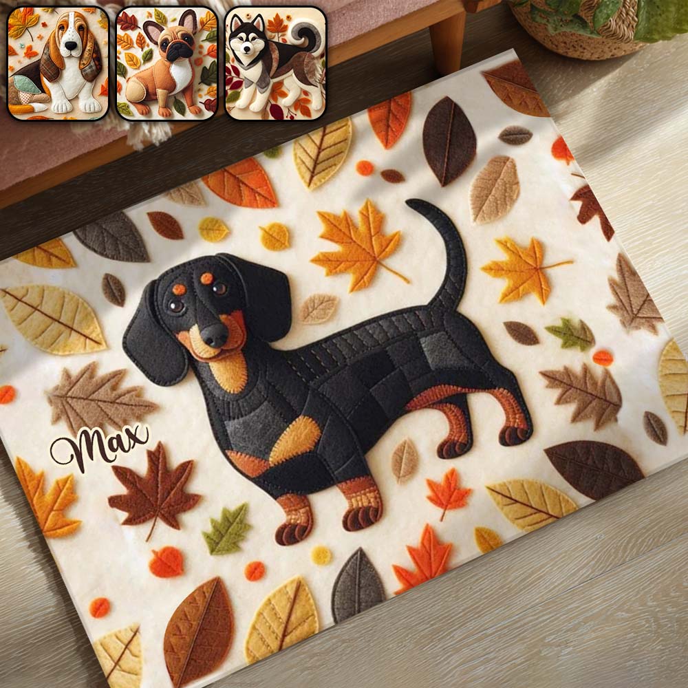 Autumn Dog - Personalized Dog Doormat