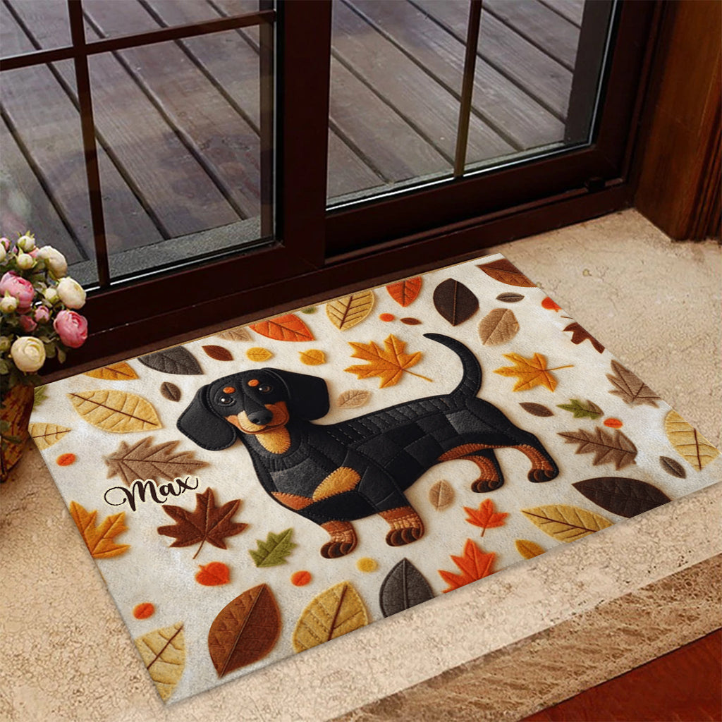 Autumn Dog - Personalized Dog Doormat