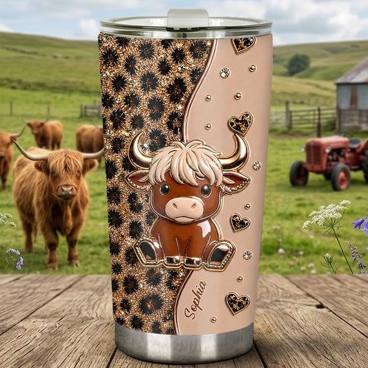 Cute Highland Cow - Personalized Highland Cow Tumbler