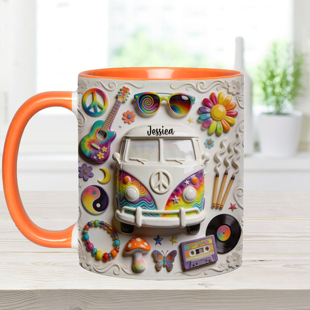 Love Hope Peace - Personalized Hippie Accent Mug & Coaster