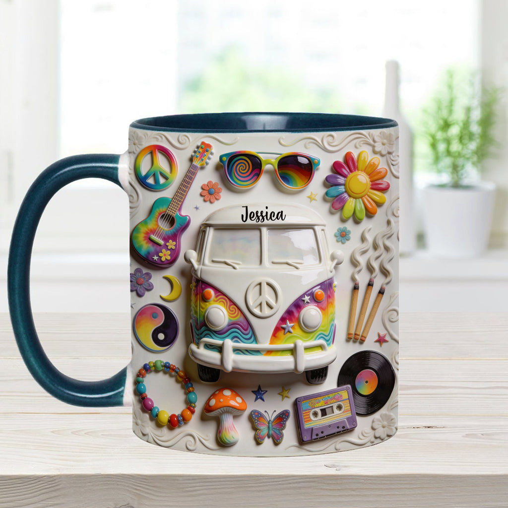 Love Hope Peace - Personalized Hippie Accent Mug & Coaster