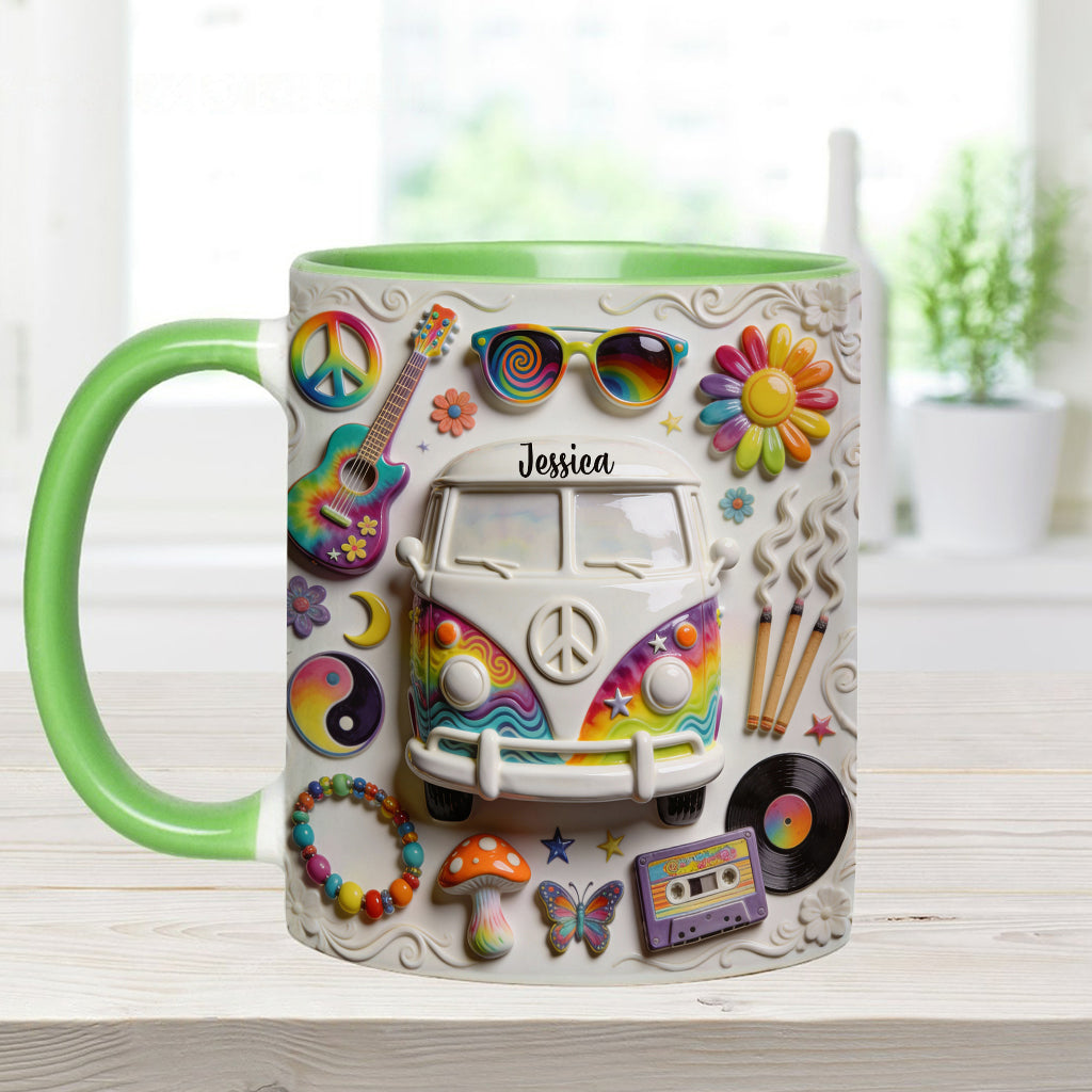 Love Hope Peace - Personalized Hippie Accent Mug & Coaster