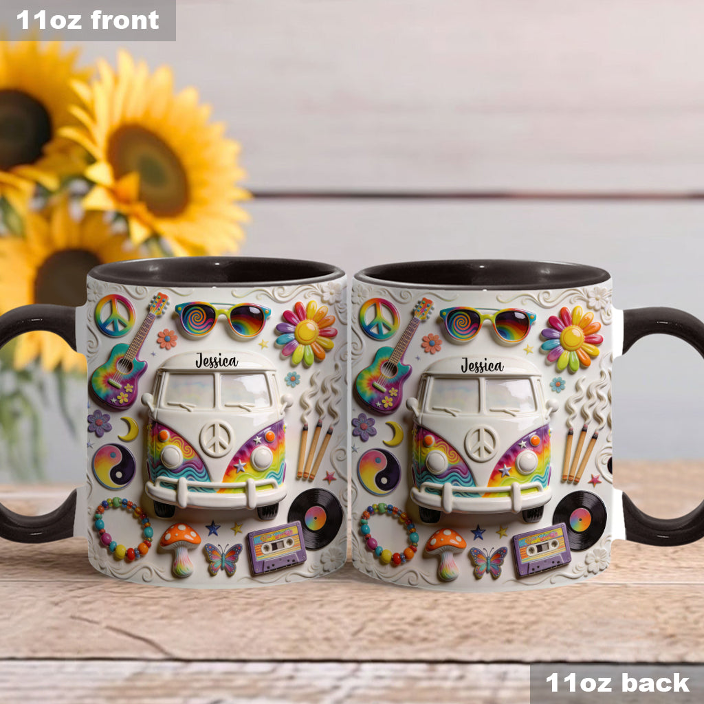 Love Hope Peace - Personalized Hippie Accent Mug & Coaster