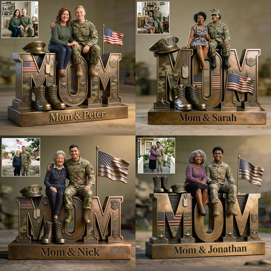 Proud Veteran Mom - Personalized Veteran Custom Shaped Acrylic Plaque