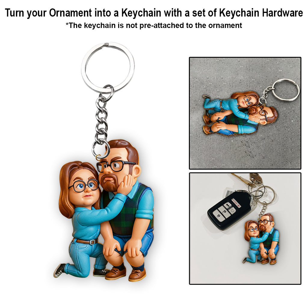 Funny Gift Cartoonish Exaggerated Mascot Style - Personalized Ornament