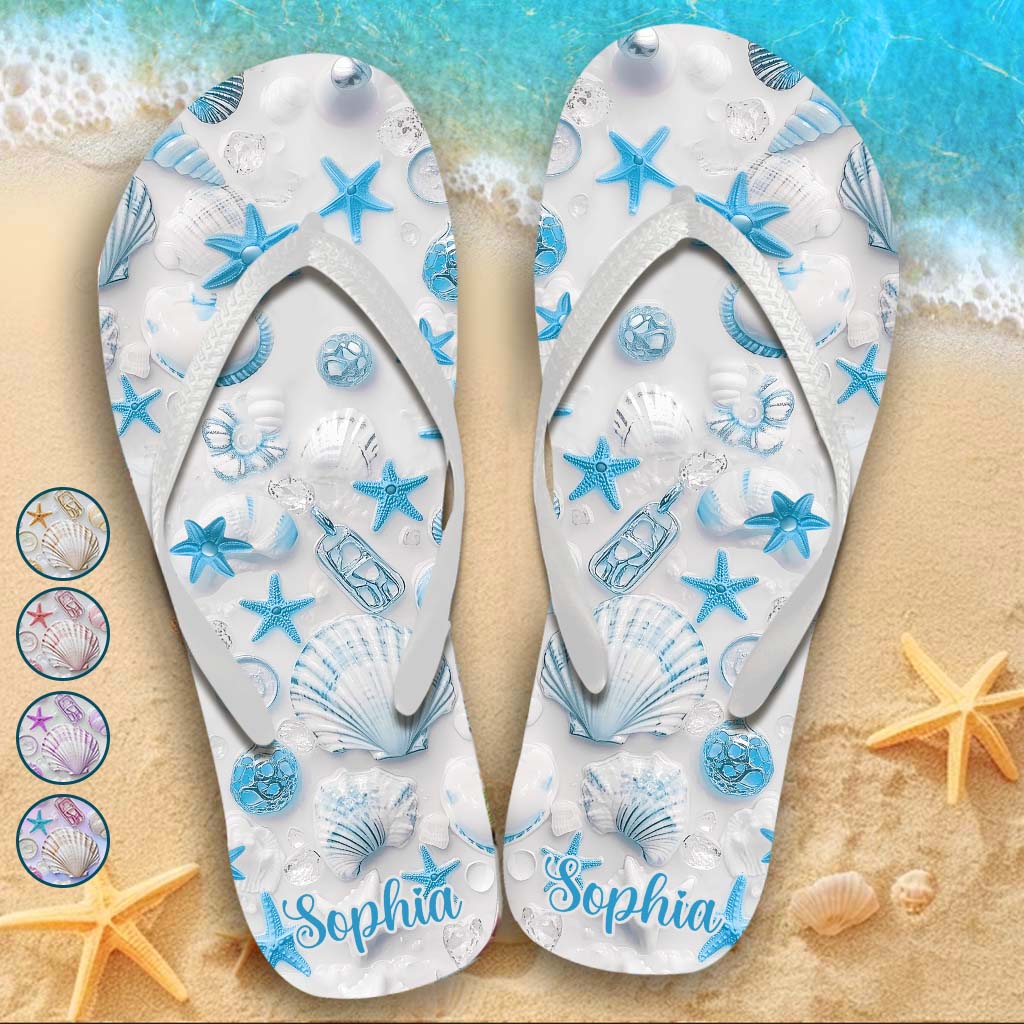 Beach Lovin' Girl - Personalized Sea Lover Flip Flops