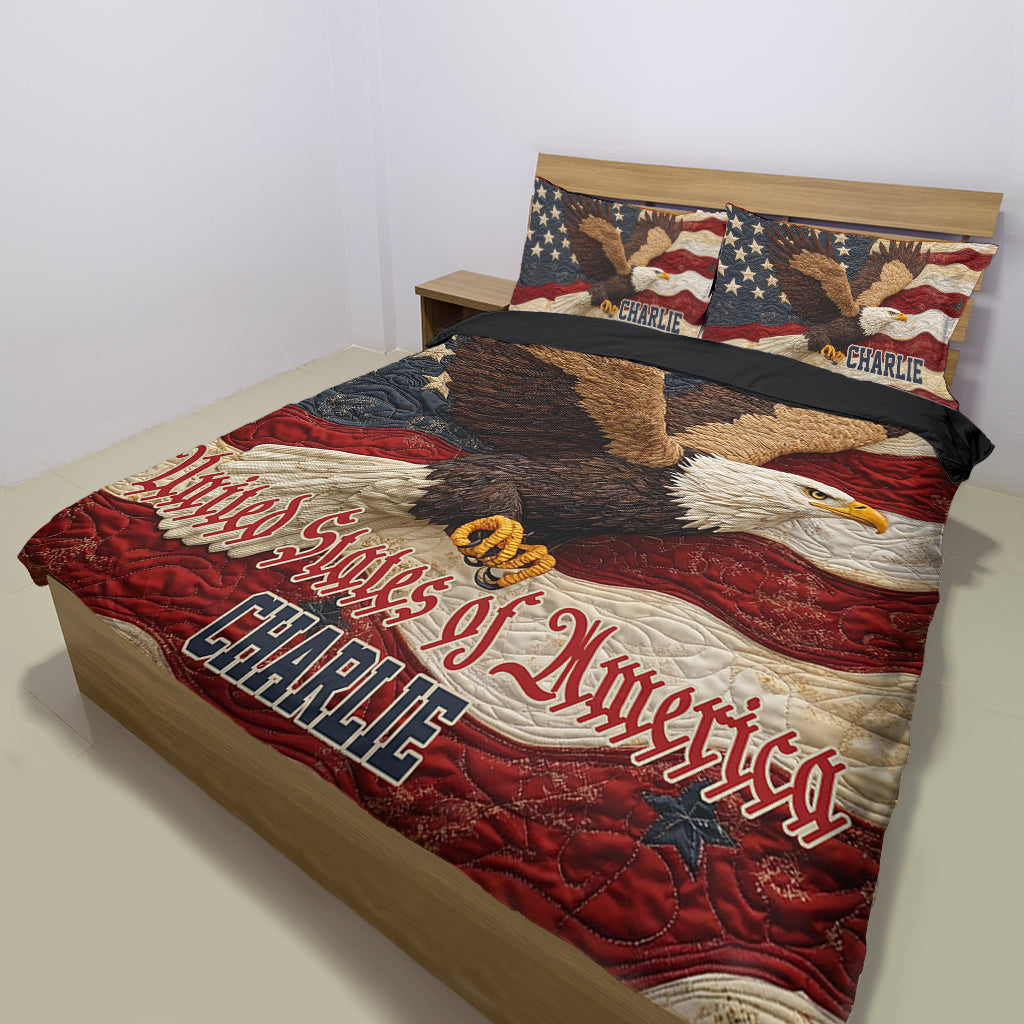 Patriotic American Bald Eagle - Personalized Bald Eagle Bedding Set