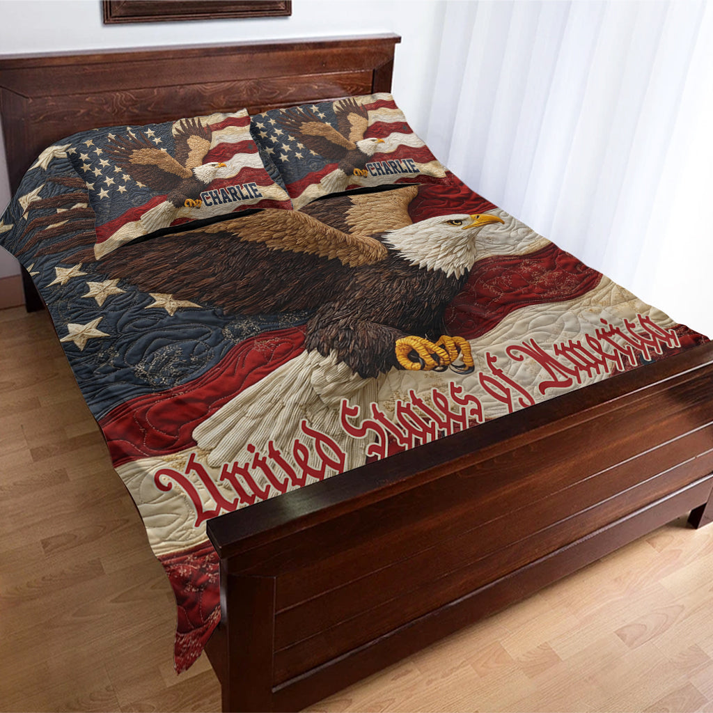 Patriotic American Bald Eagle - Personalized Bald Eagle Bedding Set