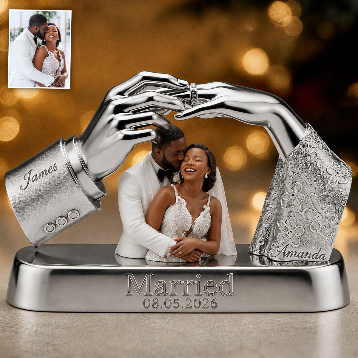 From This Moment On - Anniversary Engaged Married Gift - Personalized Couple 2-Side Printed Acrylic Plaque