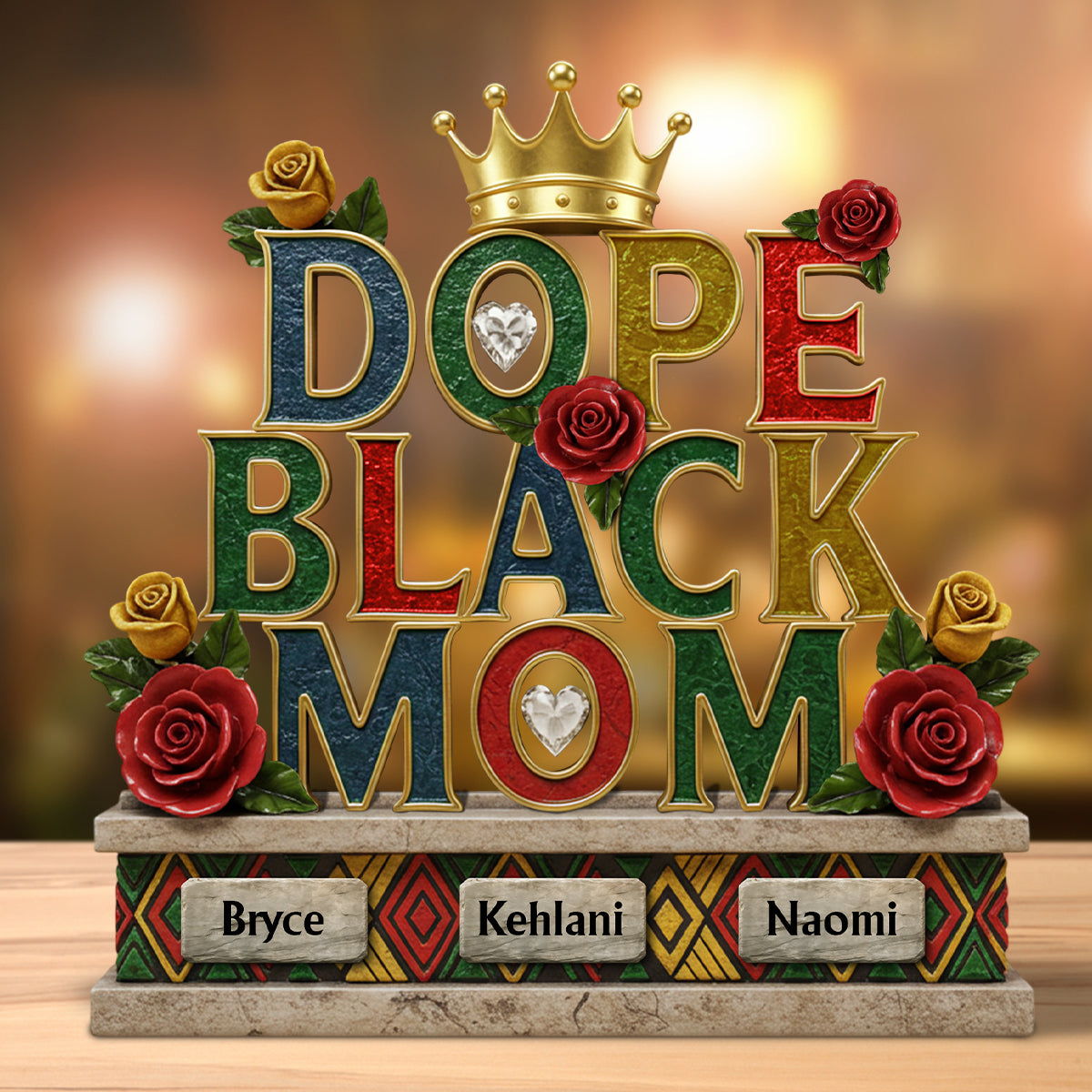Dope Black Mom - Personalized Mother Custom Shaped Acrylic Plaque