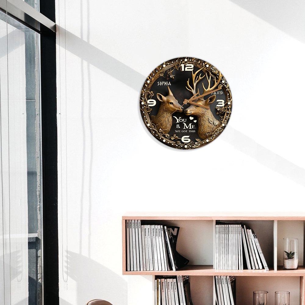 You & Me We Got This - Personalized Hunting Wall Clock