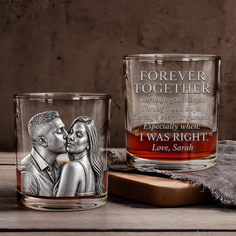 Forever Us - Personalized Couple Whiskey Glass