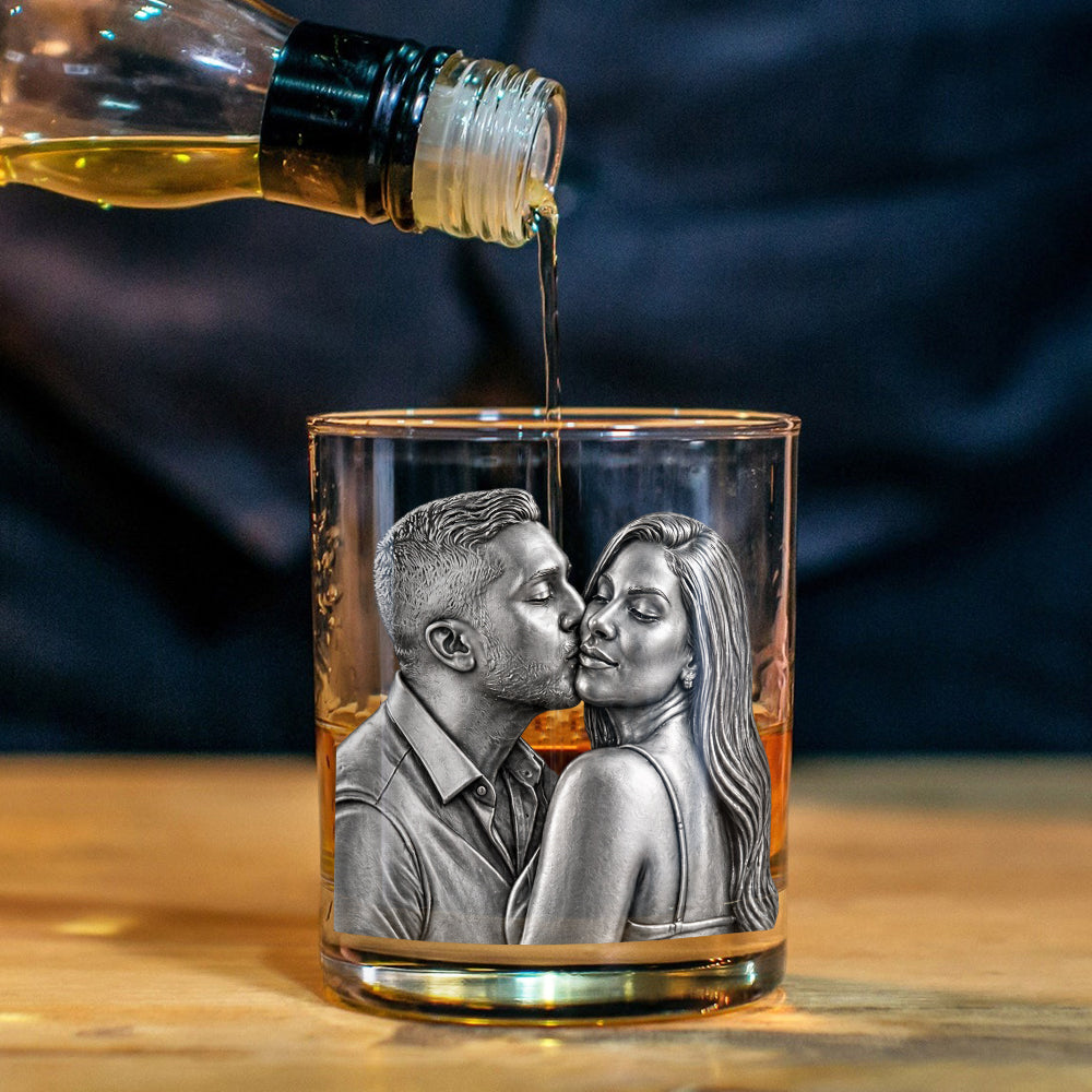 Forever Us - Personalized Couple Whiskey Glass