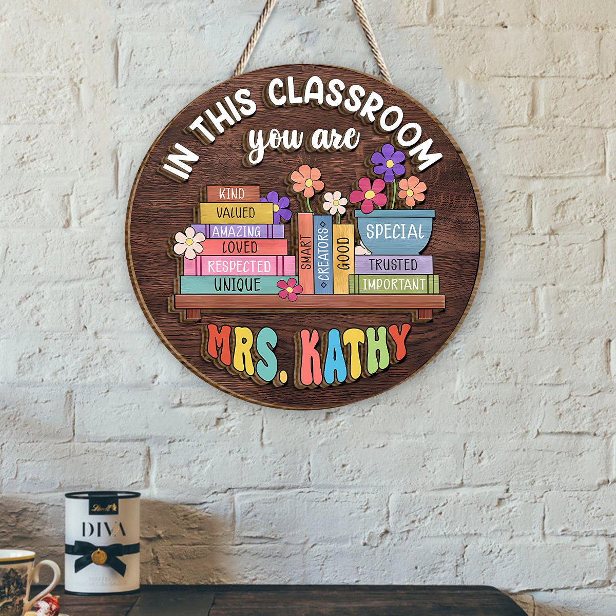 Back To School, Teacher Gift Idea - Personalized Teacher 2 Layered Wood Sign / Wood Plaque