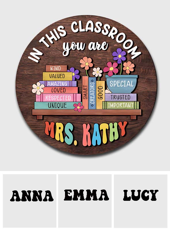 Back To School, Teacher Gift Idea - Personalized Teacher 2 Layered Wood Sign / Wood Plaque