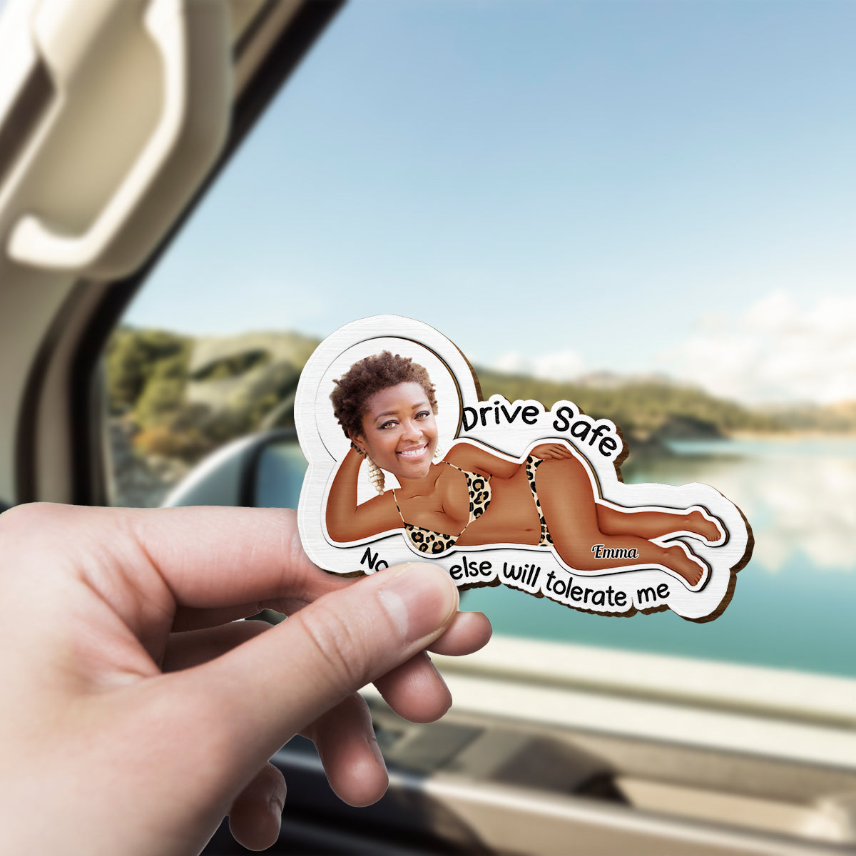 Drive Safe, No One Else Will Tolerate Me - Personalized Couple Shaped Car Visor Clip