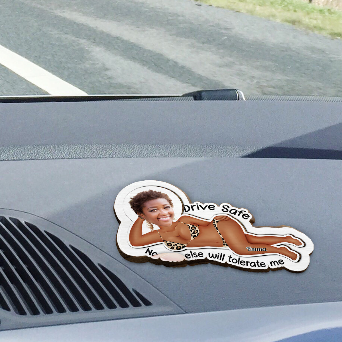 Drive Safe, No One Else Will Tolerate Me - Personalized Couple Shaped Car Visor Clip