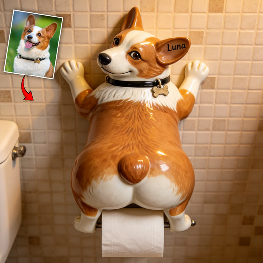 Cheeky Wall Buddy - Personalized Dog Toilet Paper Holder