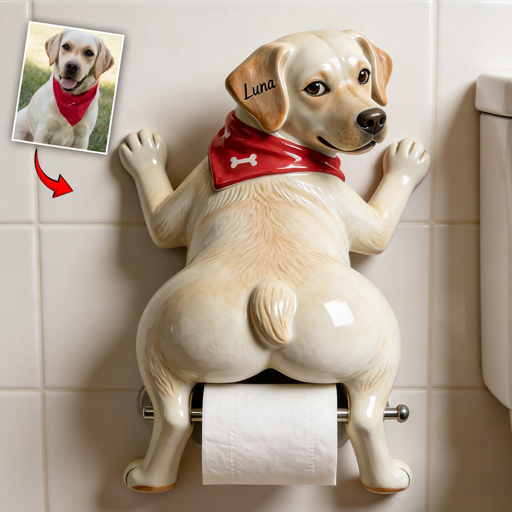 Cheeky Wall Buddy - Personalized Dog Toilet Paper Holder
