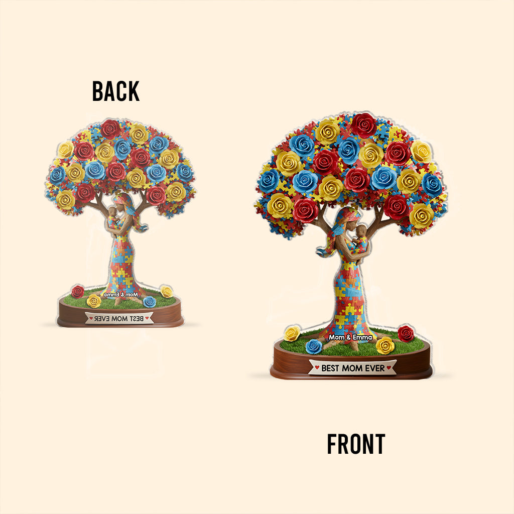 Strong Mama - Personalized Autism Awareness Custom Shaped Acrylic Plaque