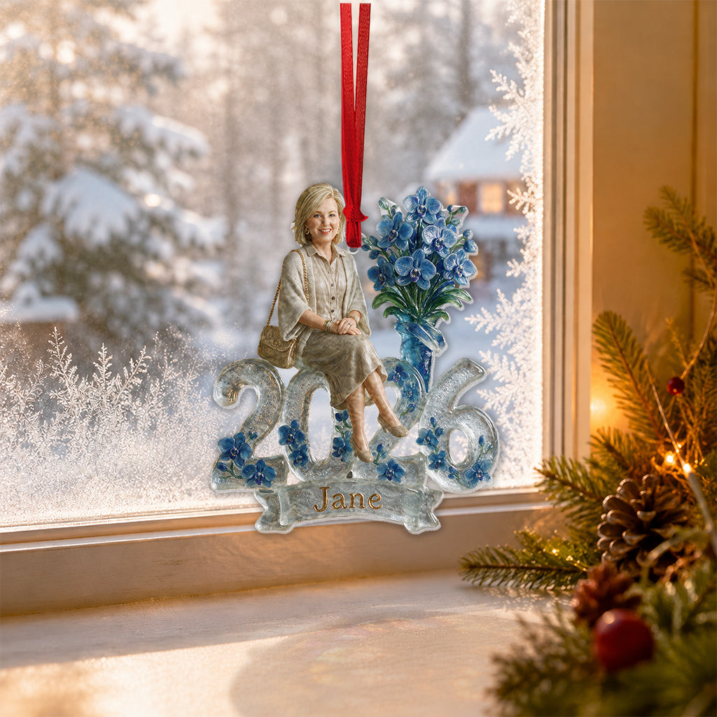 Any Photo, Any Flower - Personalized Self Love Custom Shape Glass Ornament