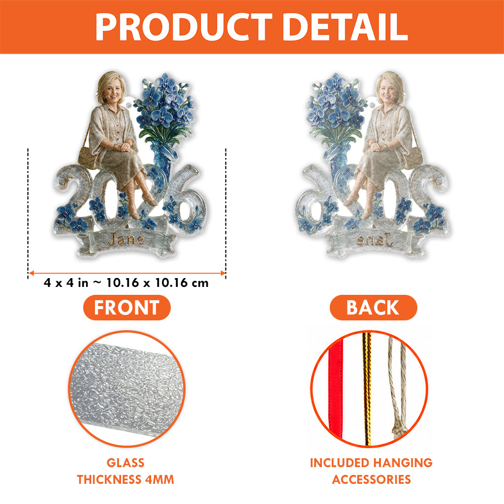 Any Photo, Any Flower - Personalized Self Love Custom Shape Glass Ornament