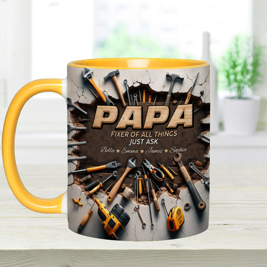 Best Dad/ PaPa Ever - Personalized Father Accent Mug