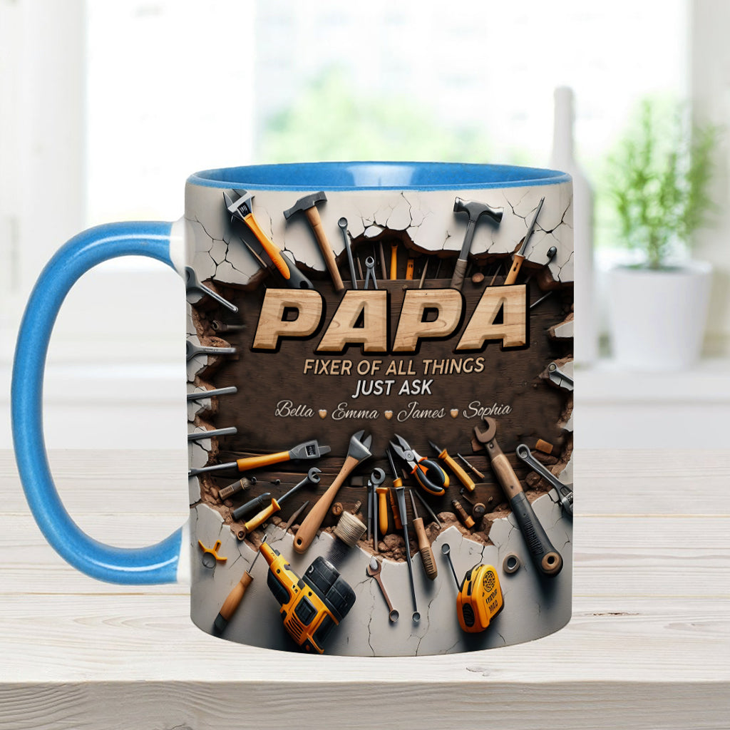 Best Dad/ PaPa Ever - Personalized Father Accent Mug