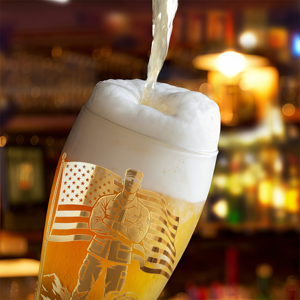 Patriotic Veteran - Personalized Veteran Beer Pint