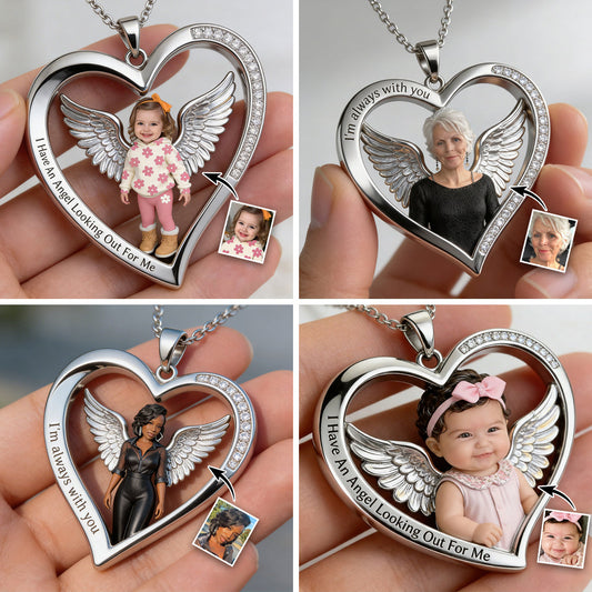 Custom Any Photo - Personalized Memorial Shaped Metal Pendant Necklace