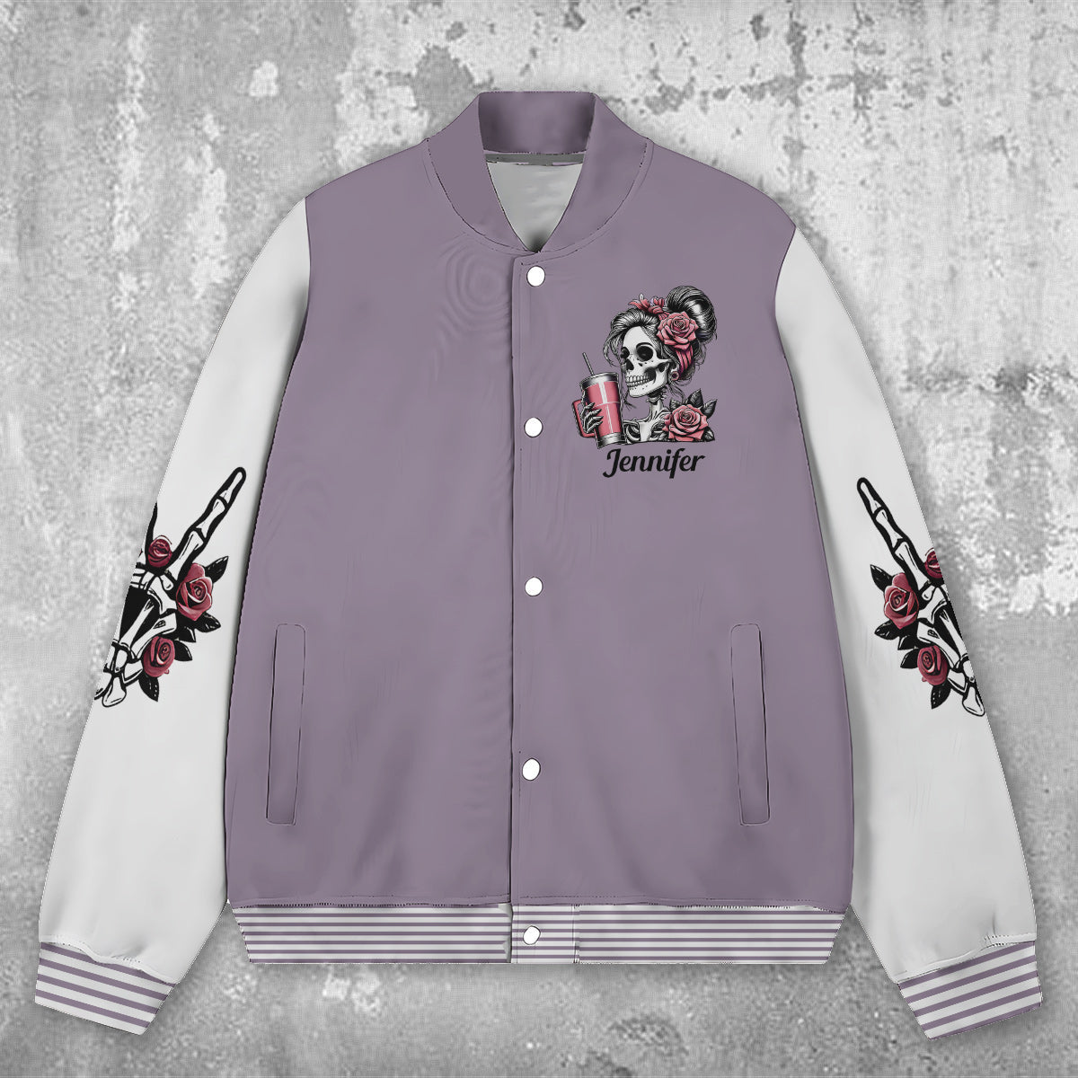 Cool Skull - Personalized Skull Varsity Jacket