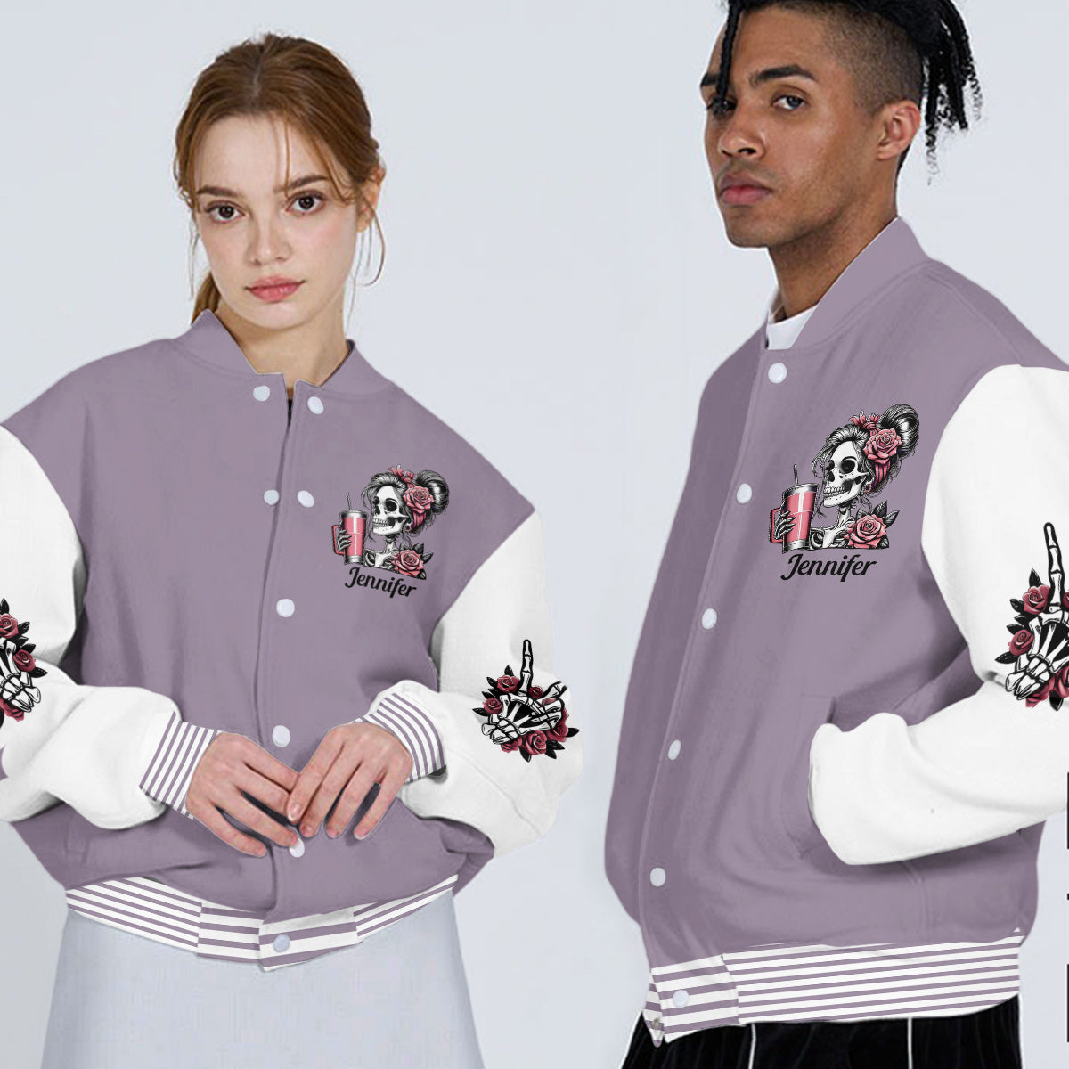 Cool Skull - Personalized Skull Varsity Jacket