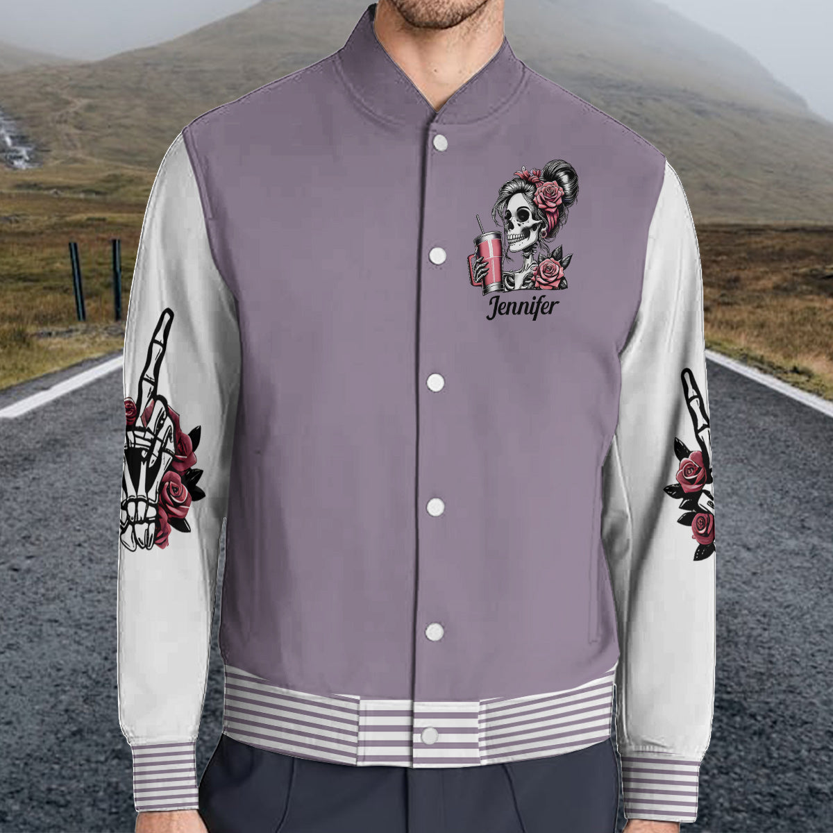 Cool Skull - Personalized Skull Varsity Jacket