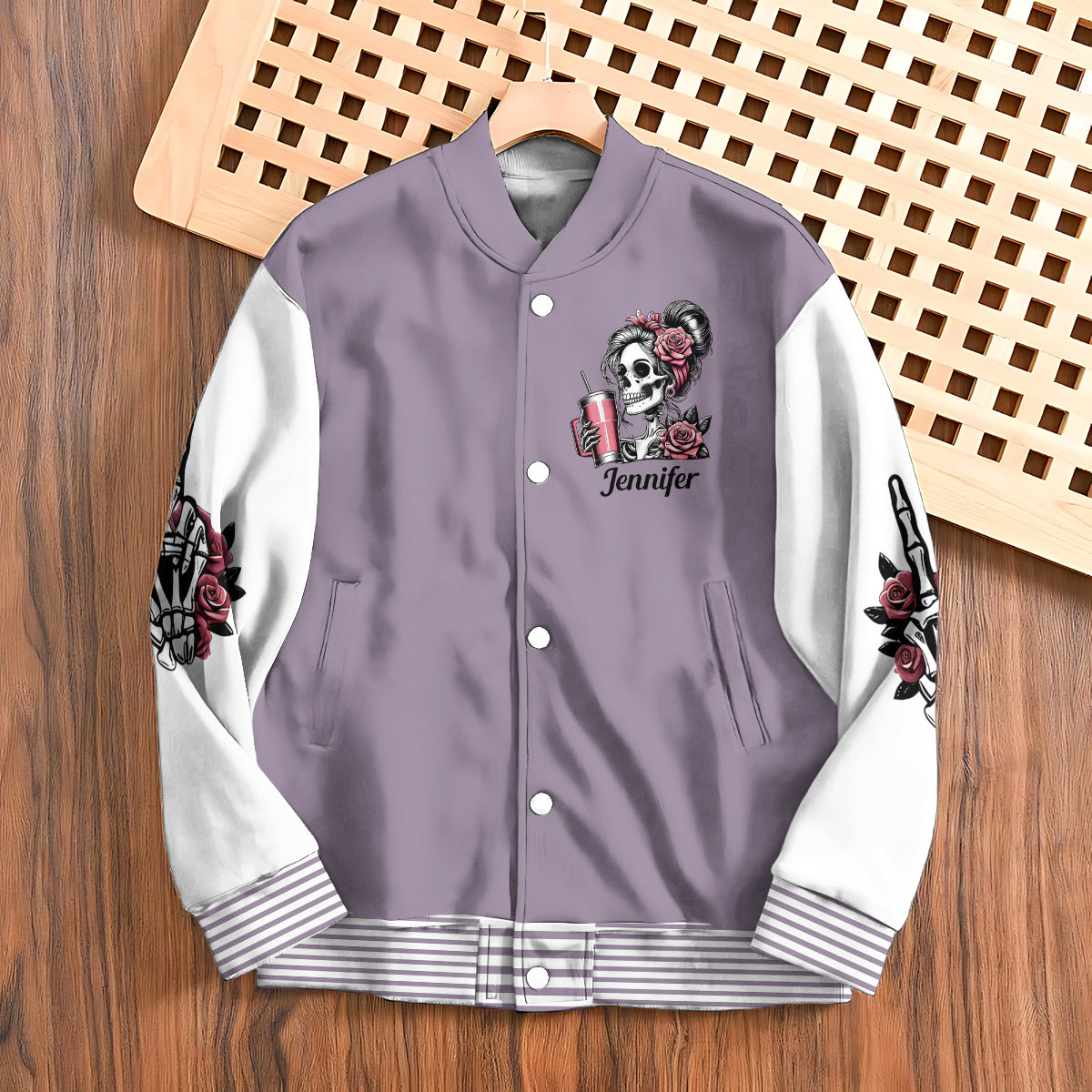 Cool Skull - Personalized Skull Varsity Jacket