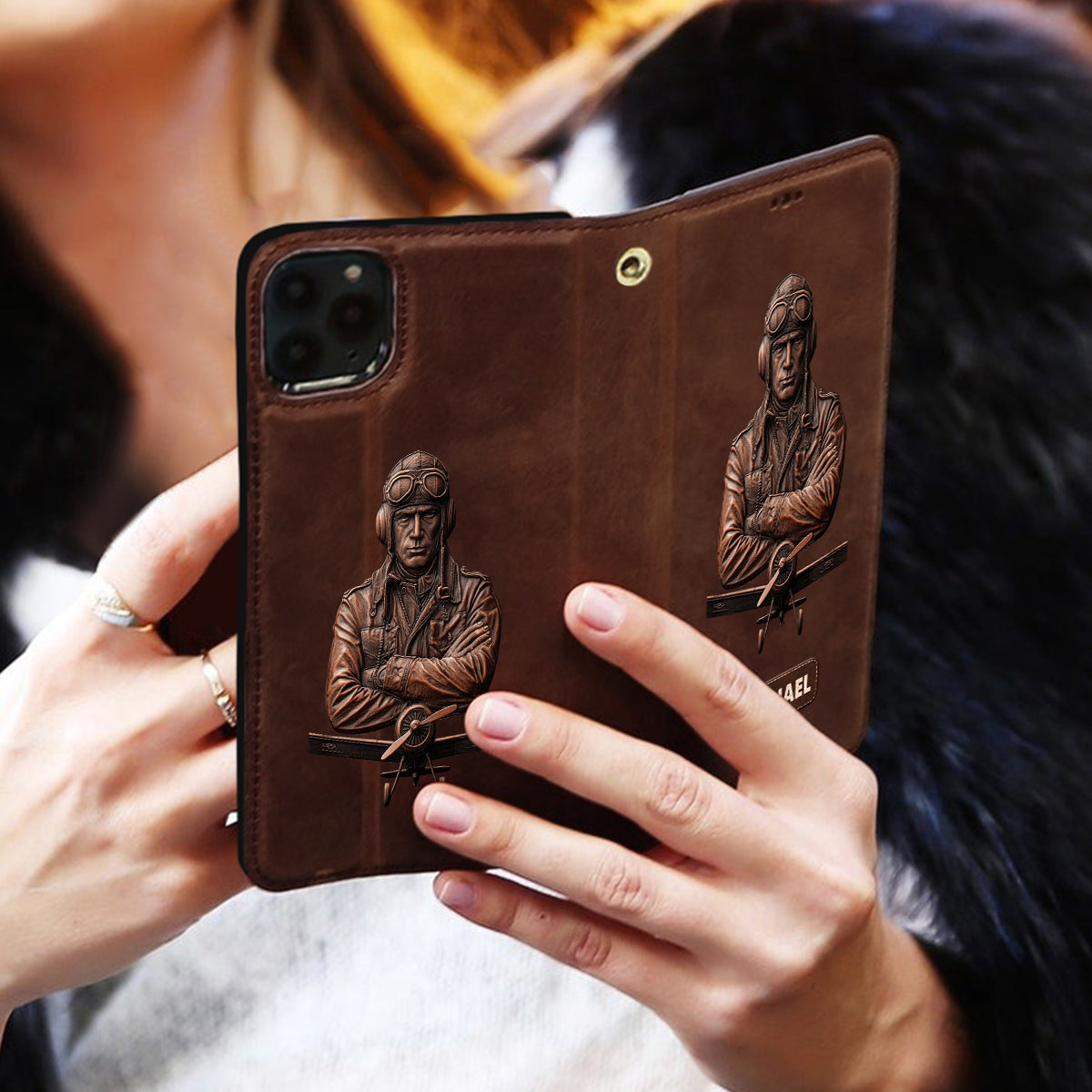 The Sky Is Not The Limit - Personalized Pilot Wallet Phone Case With Strap