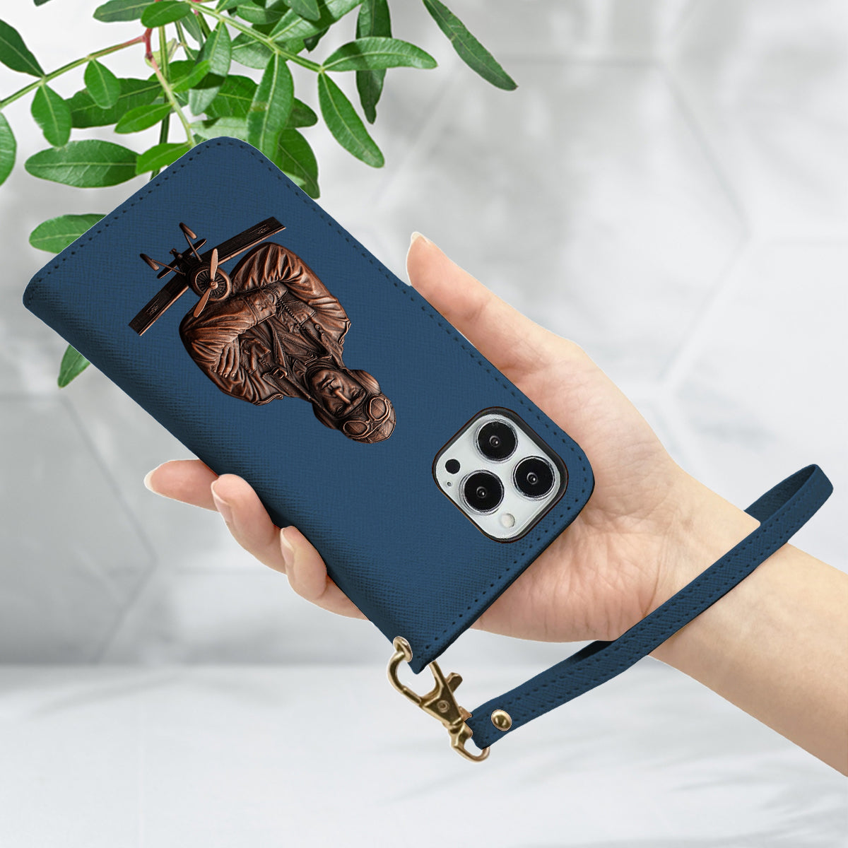 The Sky Is Not The Limit - Personalized Pilot Wallet Phone Case With Strap