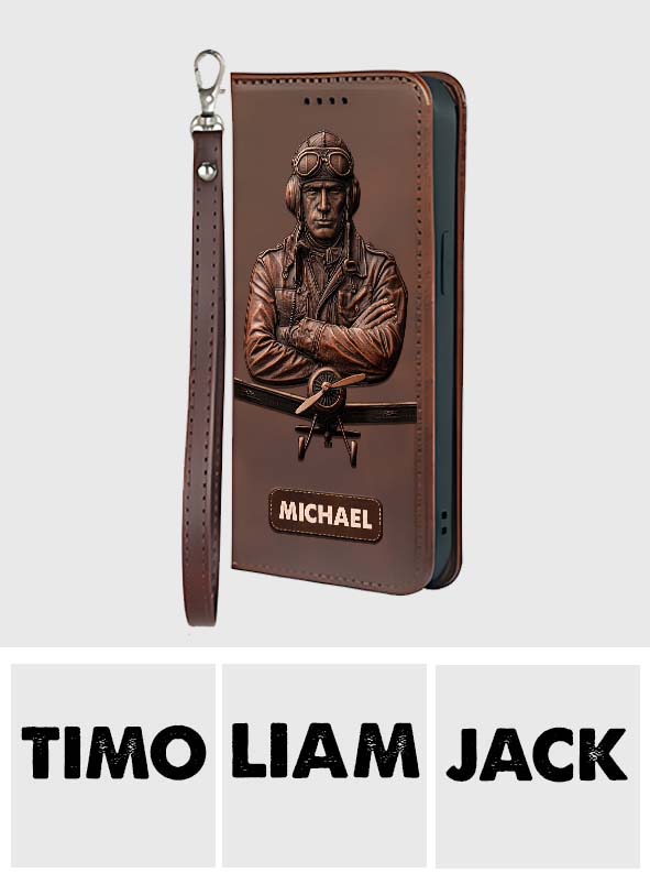 The Sky Is Not The Limit - Personalized Pilot Wallet Phone Case With Strap