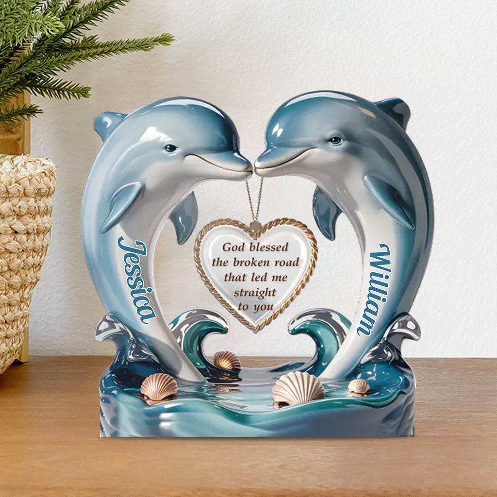 From One Heart To Another, Always - Personalized Couple Custom Shaped Acrylic Plaque