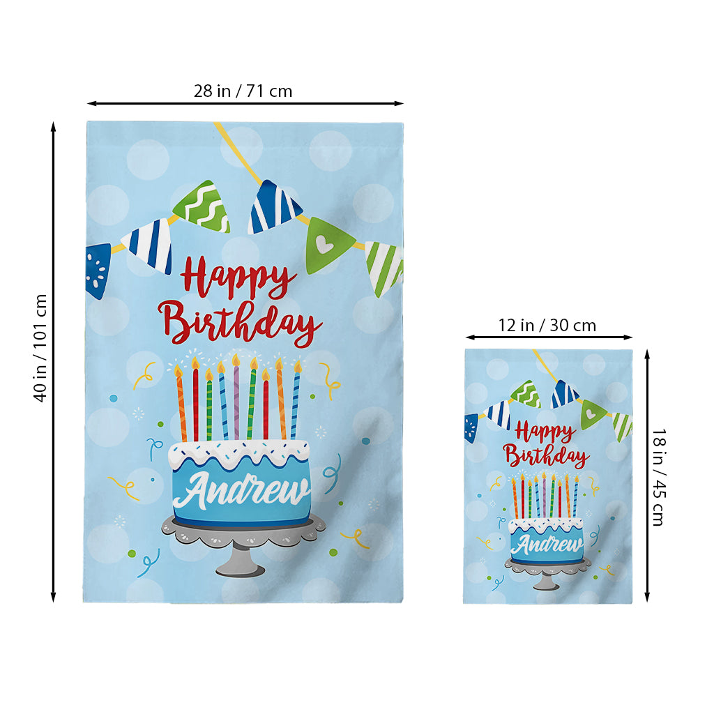 Happy Birthday - Personalized Birthday Garden Flag