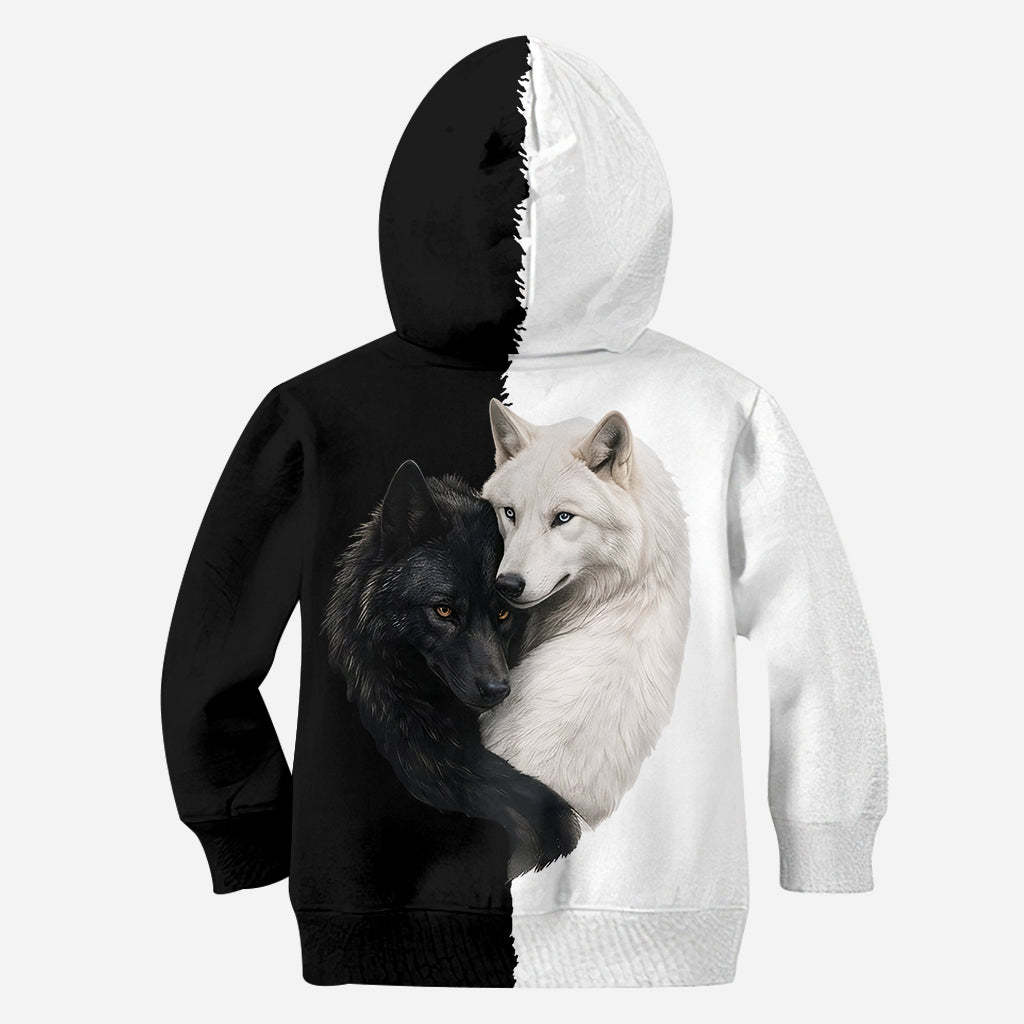 Black & White Wolf - Personalized Wolf All Over Shirt